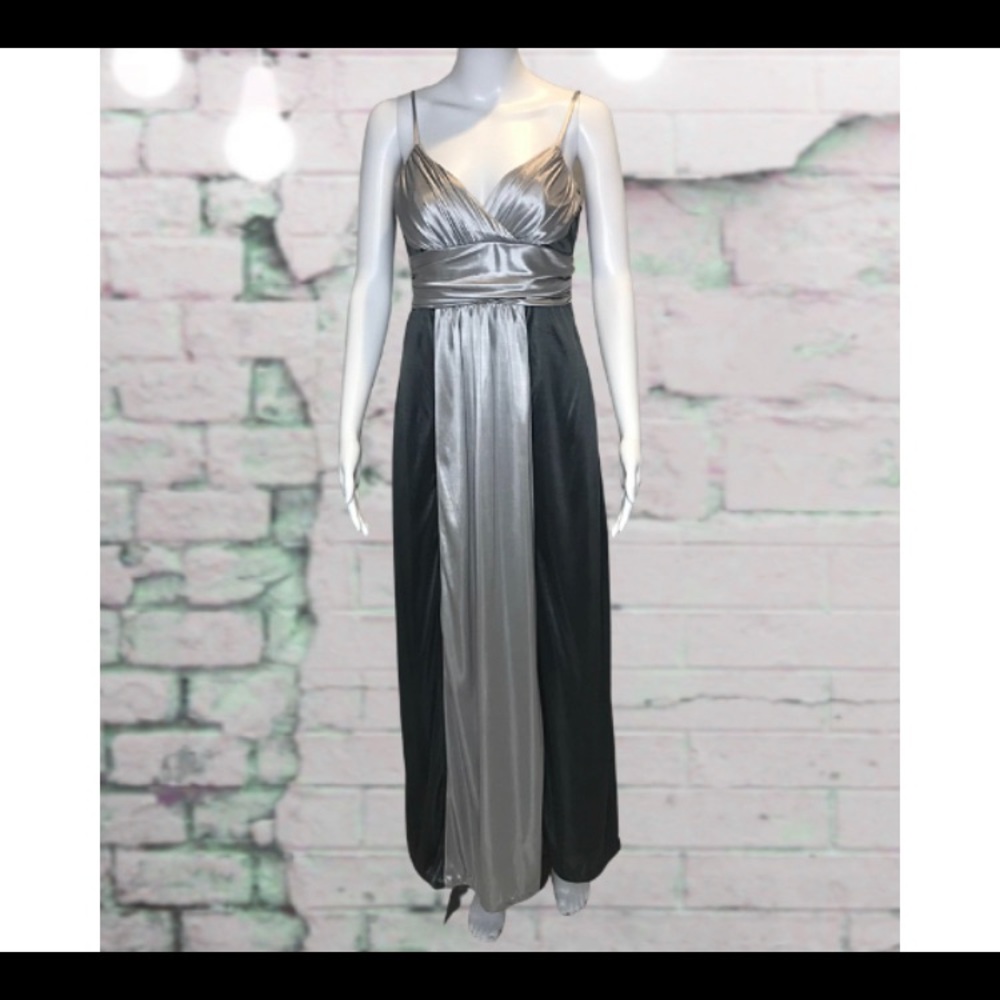 City Triangles gray and silver sparkly party dress.